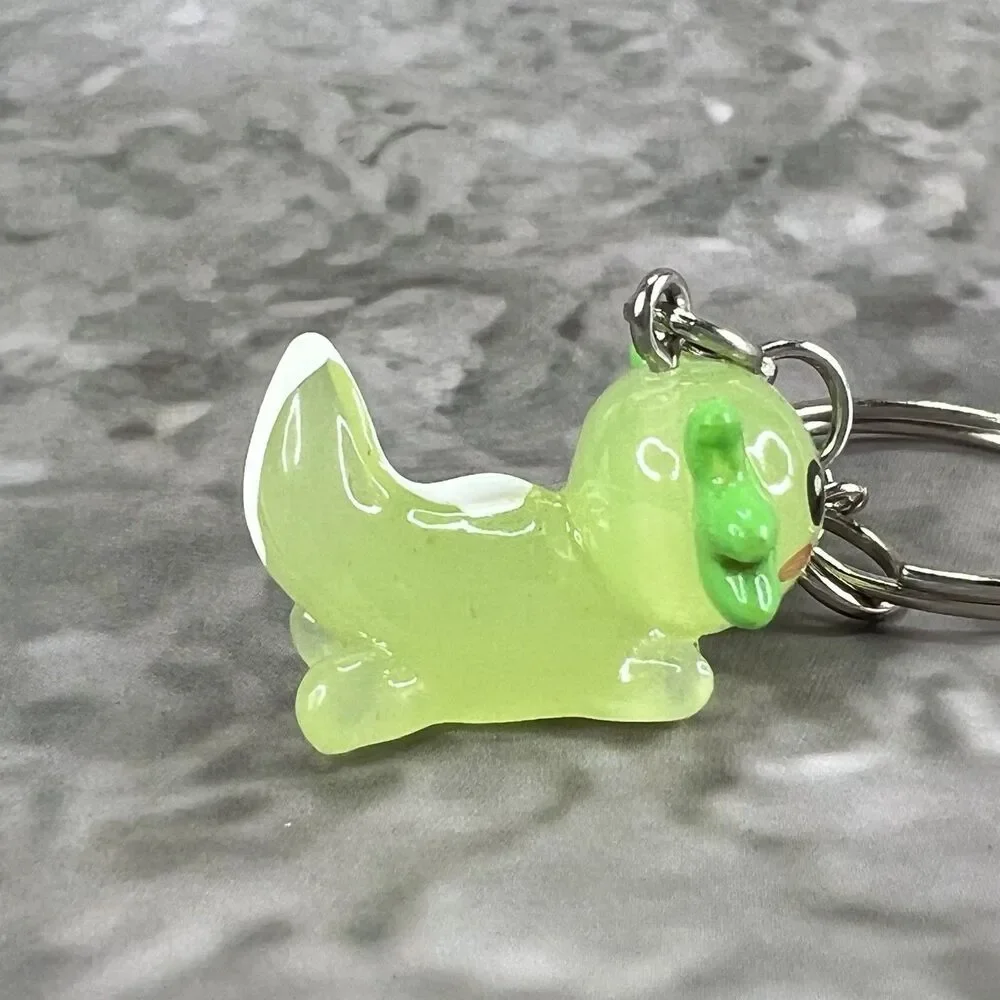 Cute Green Axolotl Keychain Kawaii Salamander Bag Charm Desk Pet Keyring 1